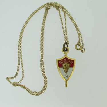 Gold Filled High School 1974 Class Senior Pendant Jos… - Gem