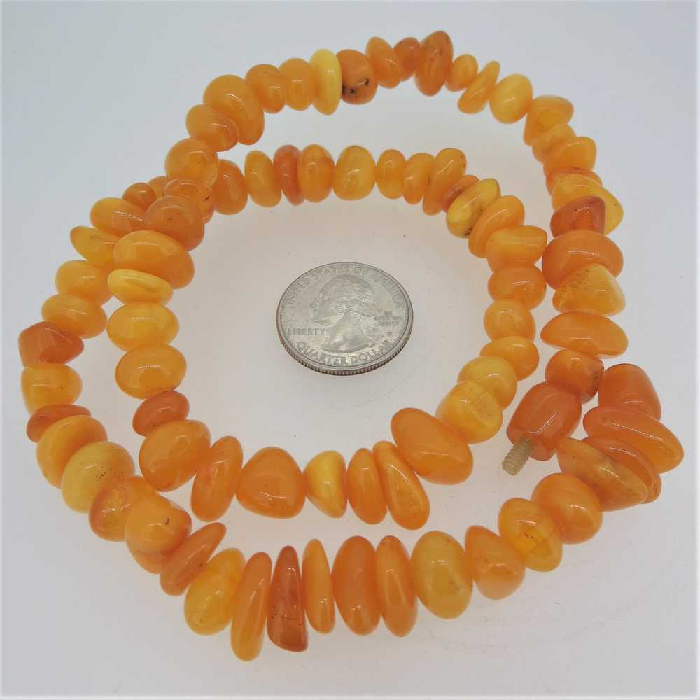 Vintage Honey Baltic Amber Beaded Necklace Screw … - image 8