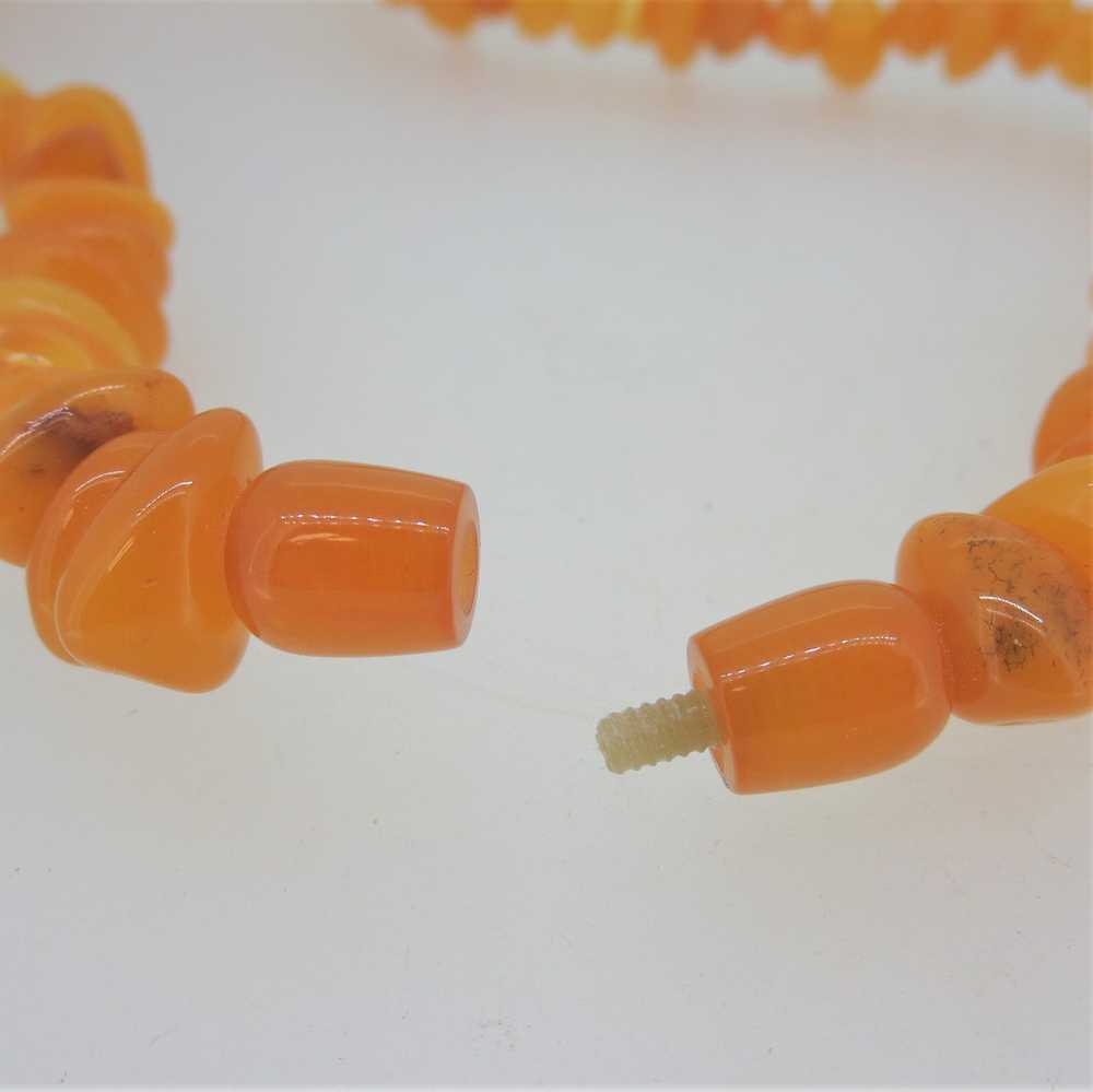 Vintage Honey Baltic Amber Beaded Necklace Screw … - image 9