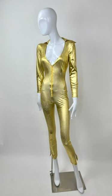 Metallic unitard silver shiny bodysuit catsuit - Super X Studio