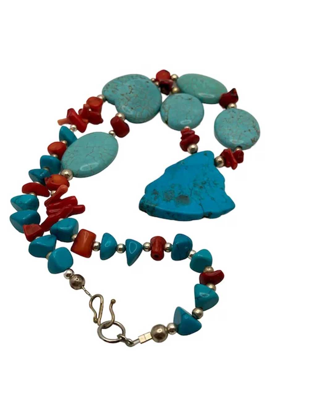 Vintage Southwestern Style Red Coral and Turquois… - image 2
