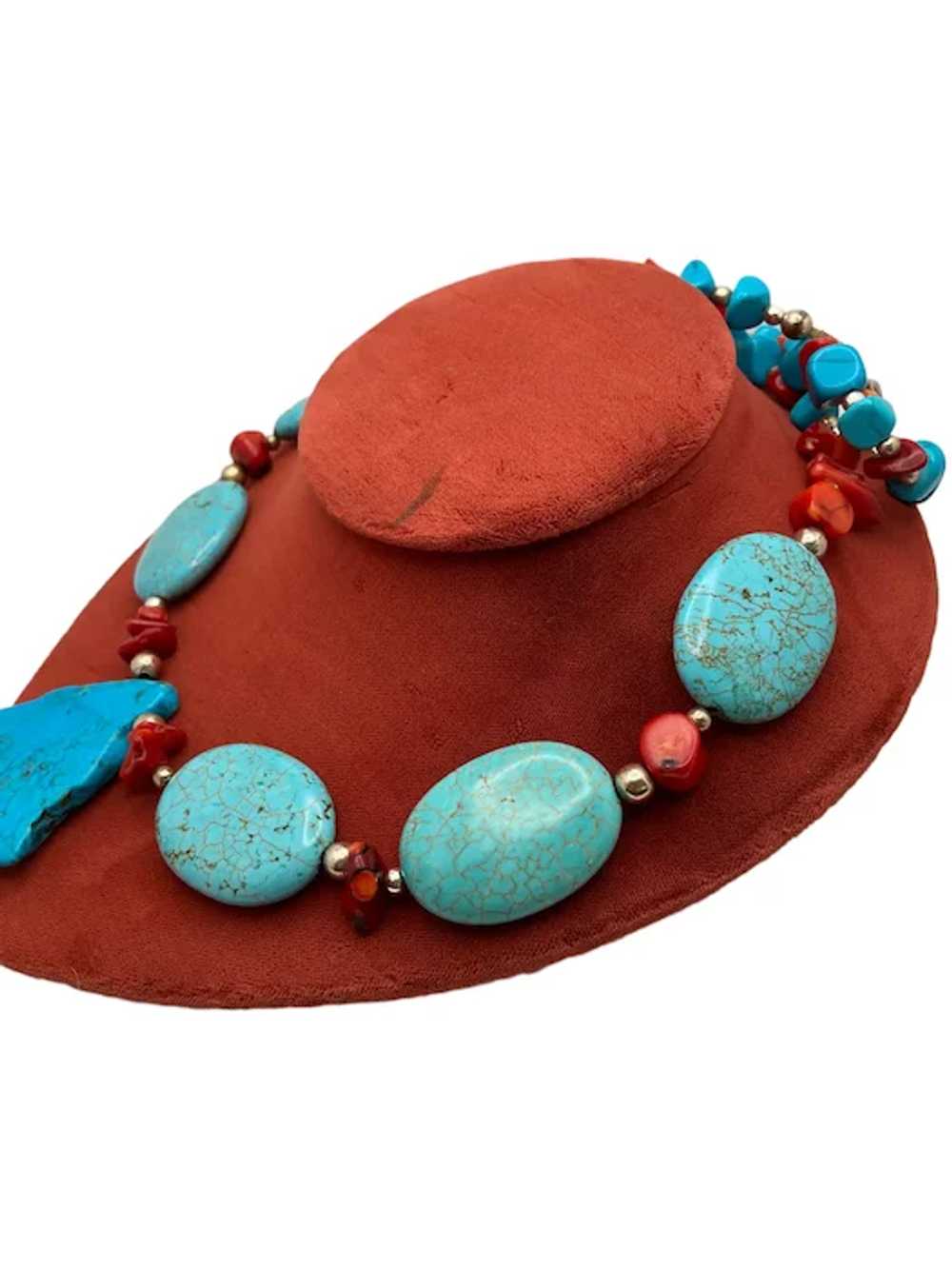 Vintage Southwestern Style Red Coral and Turquois… - image 3