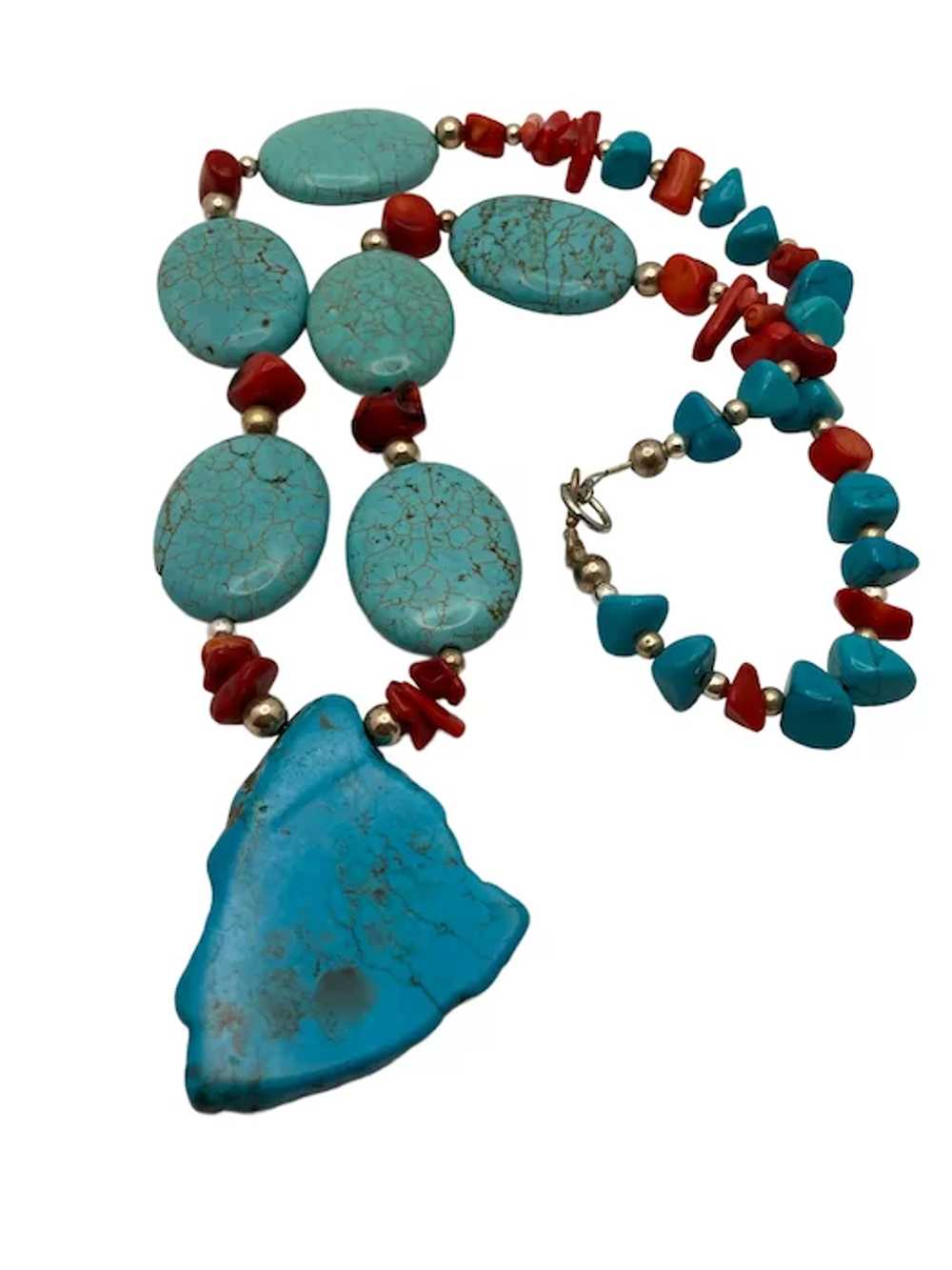 Vintage Southwestern Style Red Coral and Turquois… - image 4
