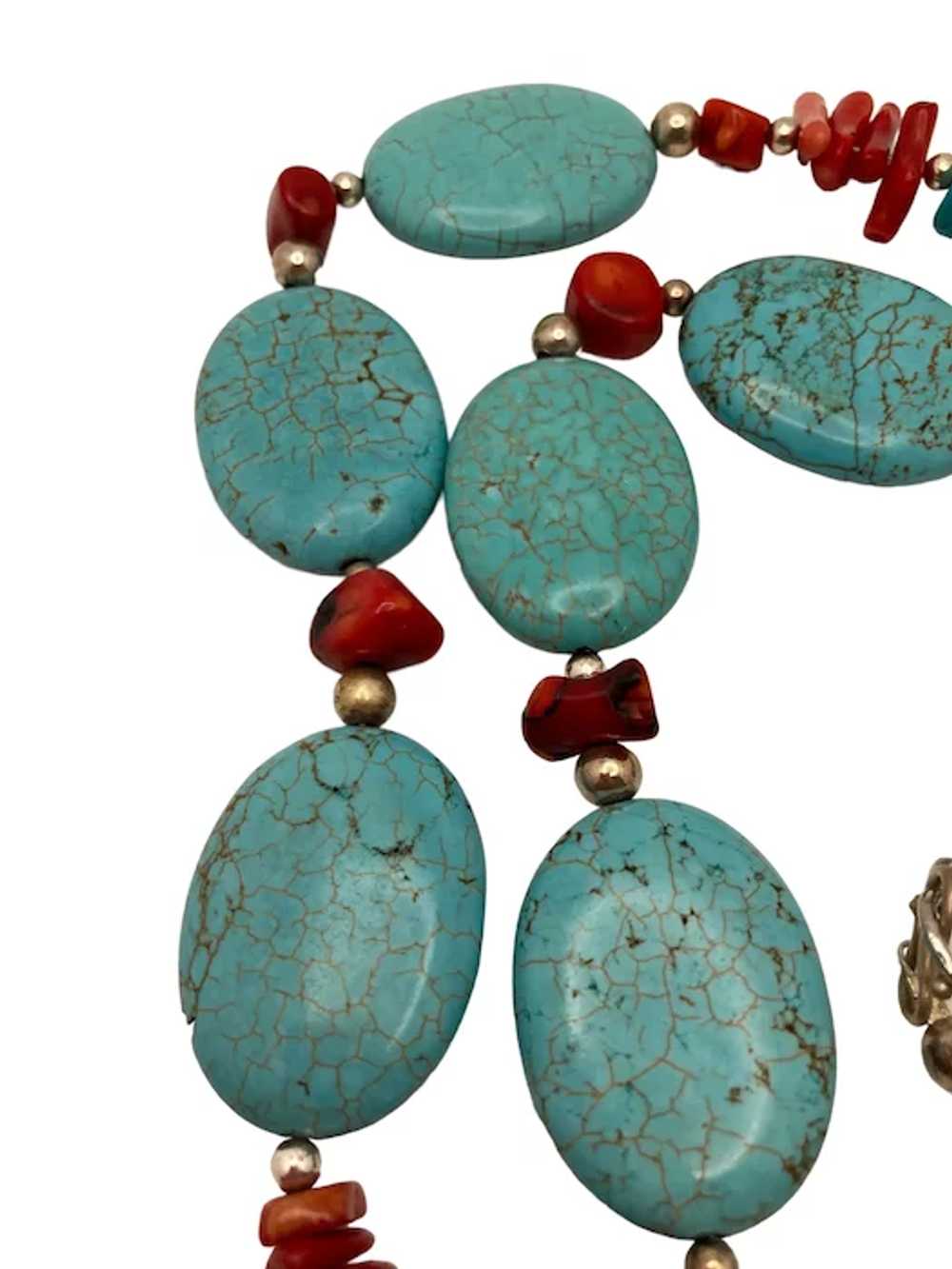Vintage Southwestern Style Red Coral and Turquois… - image 5