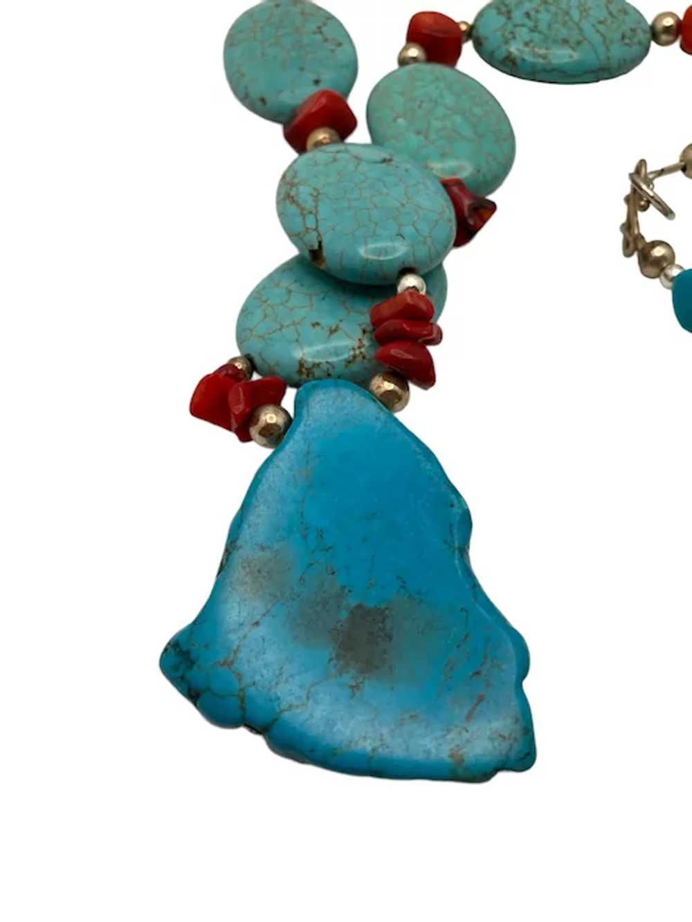 Vintage Southwestern Style Red Coral and Turquois… - image 6