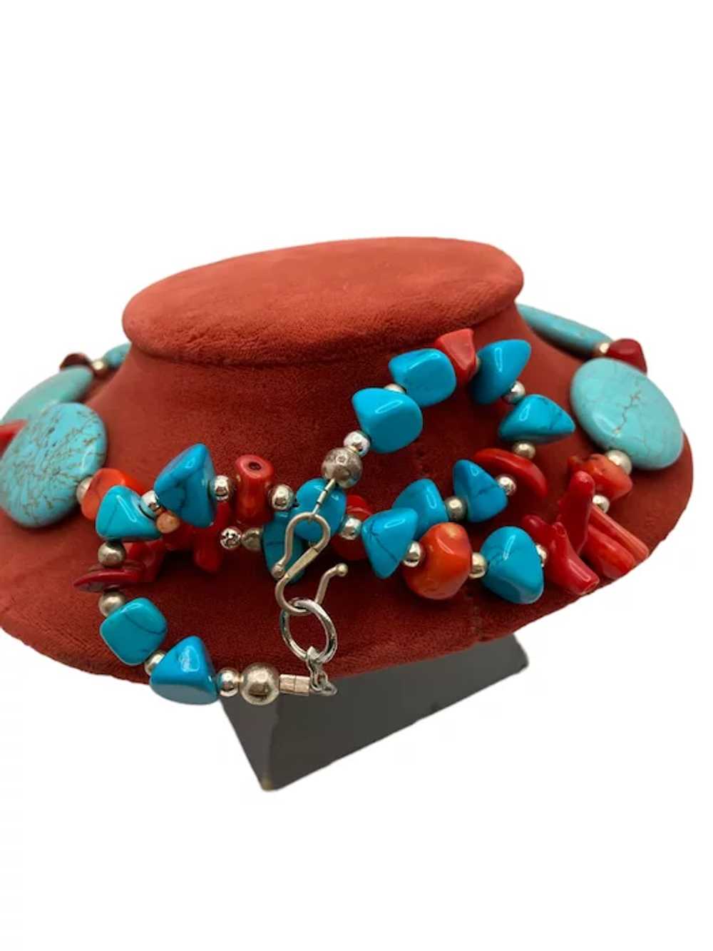 Vintage Southwestern Style Red Coral and Turquois… - image 7