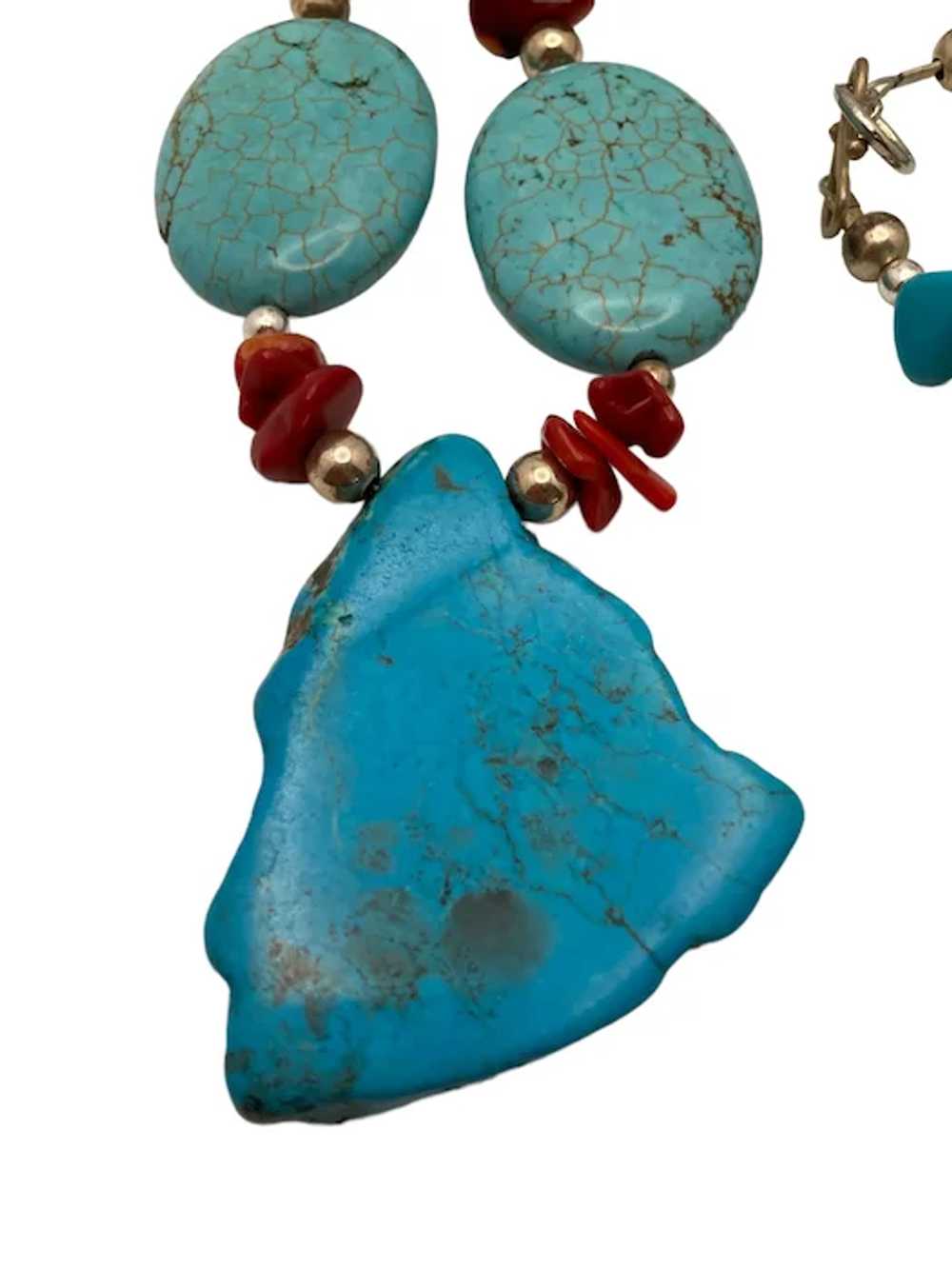 Vintage Southwestern Style Red Coral and Turquois… - image 8