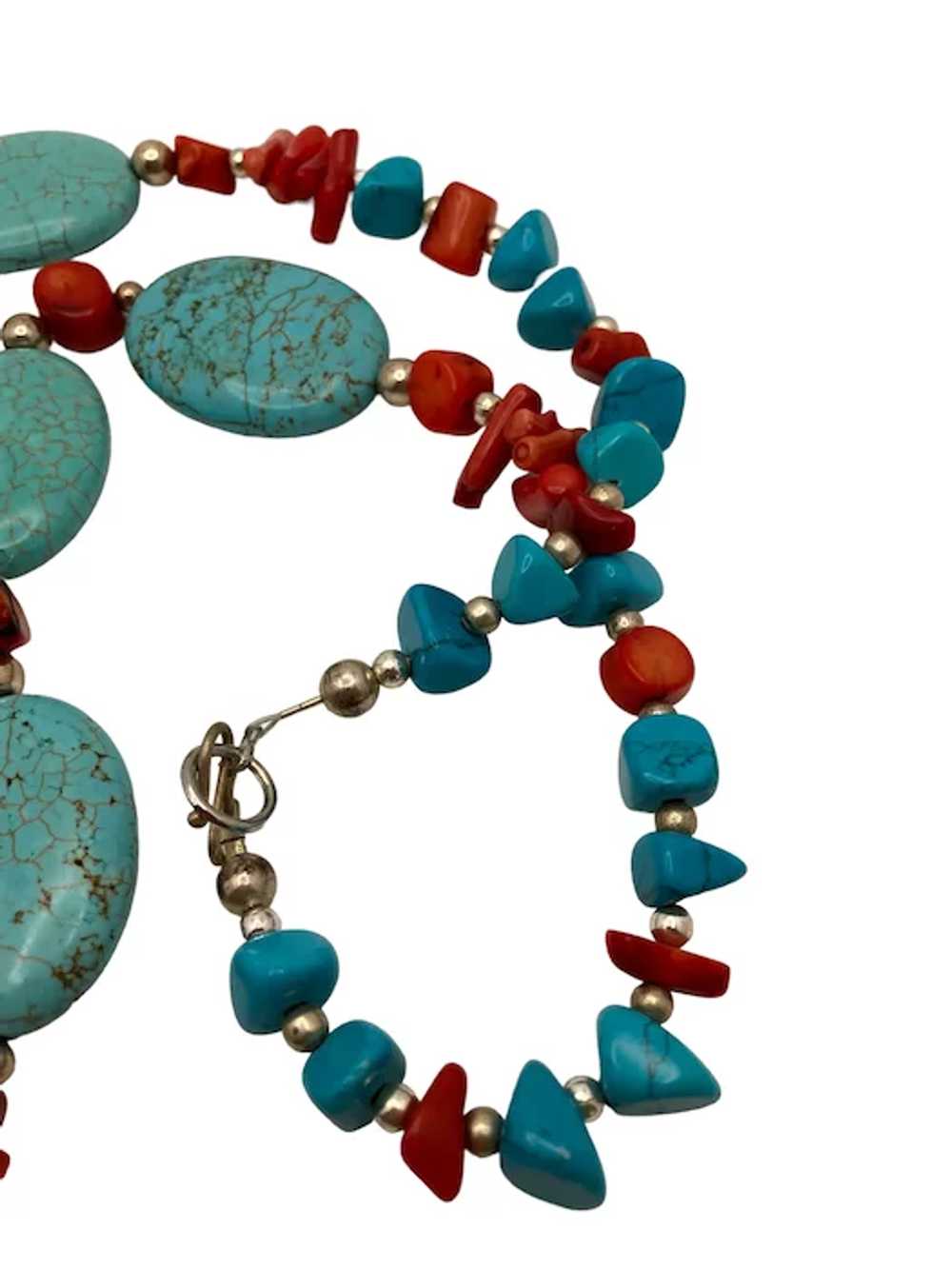 Vintage Southwestern Style Red Coral and Turquois… - image 9