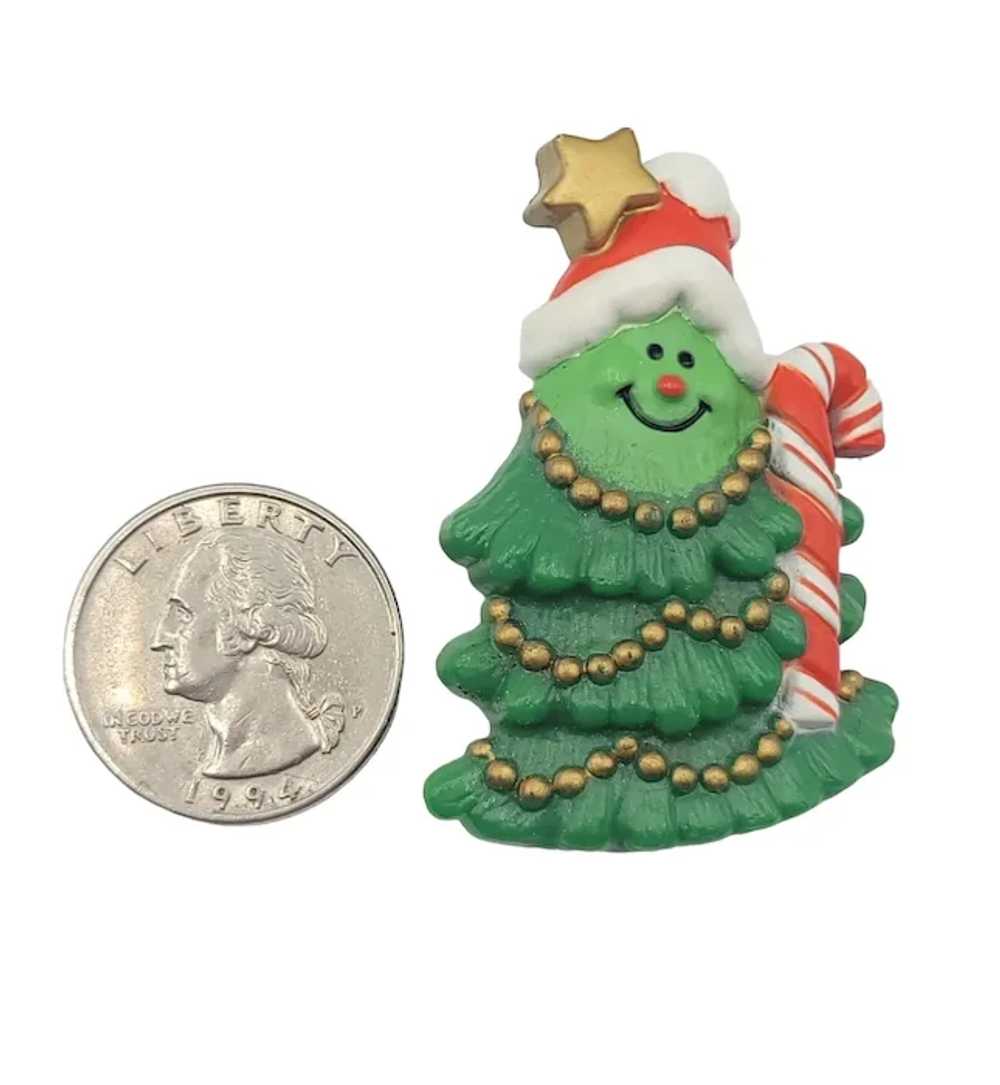Hallmark 1981 Green Plastic Santa Christmas Tree … - image 2