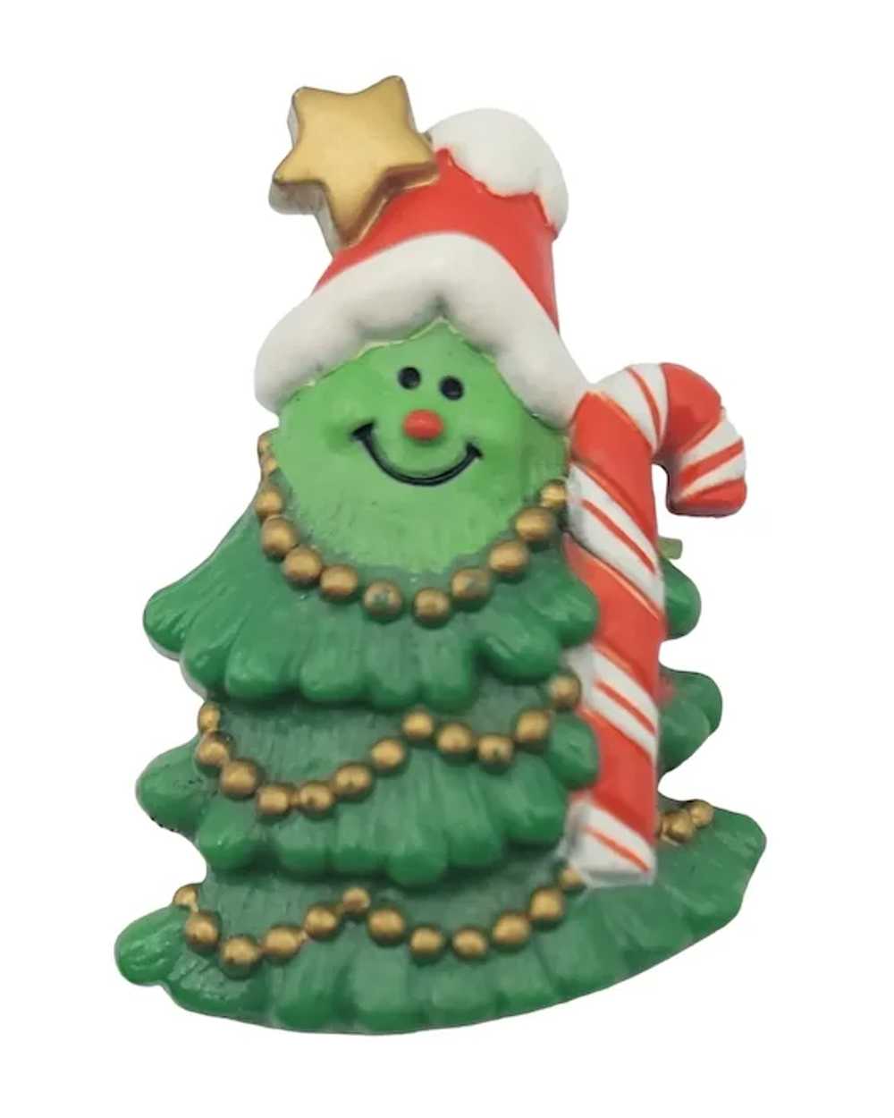 Hallmark 1981 Green Plastic Santa Christmas Tree … - image 5