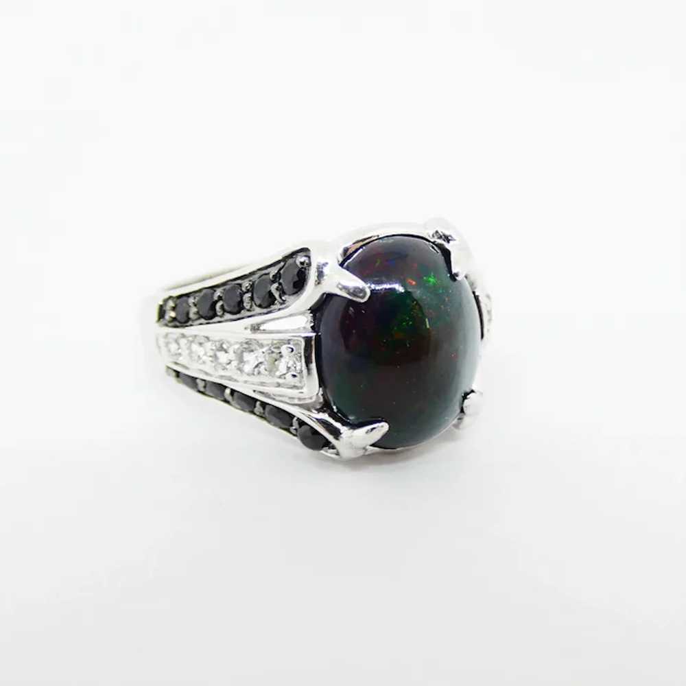 Sterling Silver Black Opal White Topaz and Onyx R… - image 2