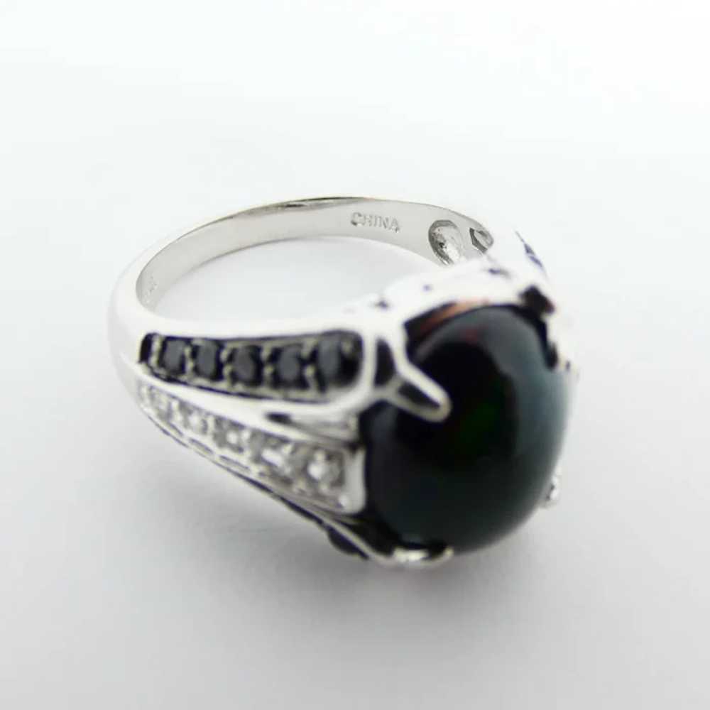 Sterling Silver Black Opal White Topaz and Onyx R… - image 3