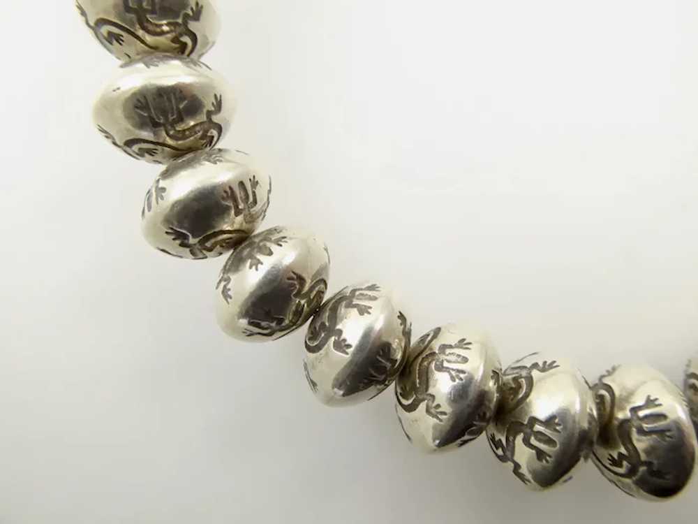 Rare Navajo Pearls with Stamped Lizards - image 4