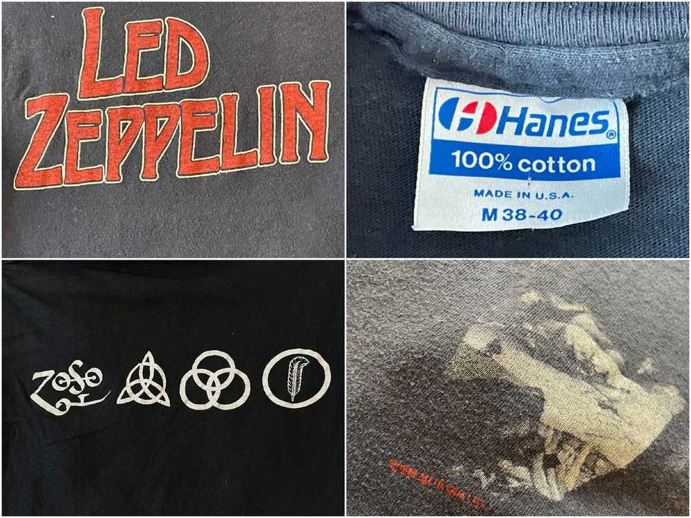 Vintage Led Zeppelin Tee Shirt, Hanes Label M - image 10