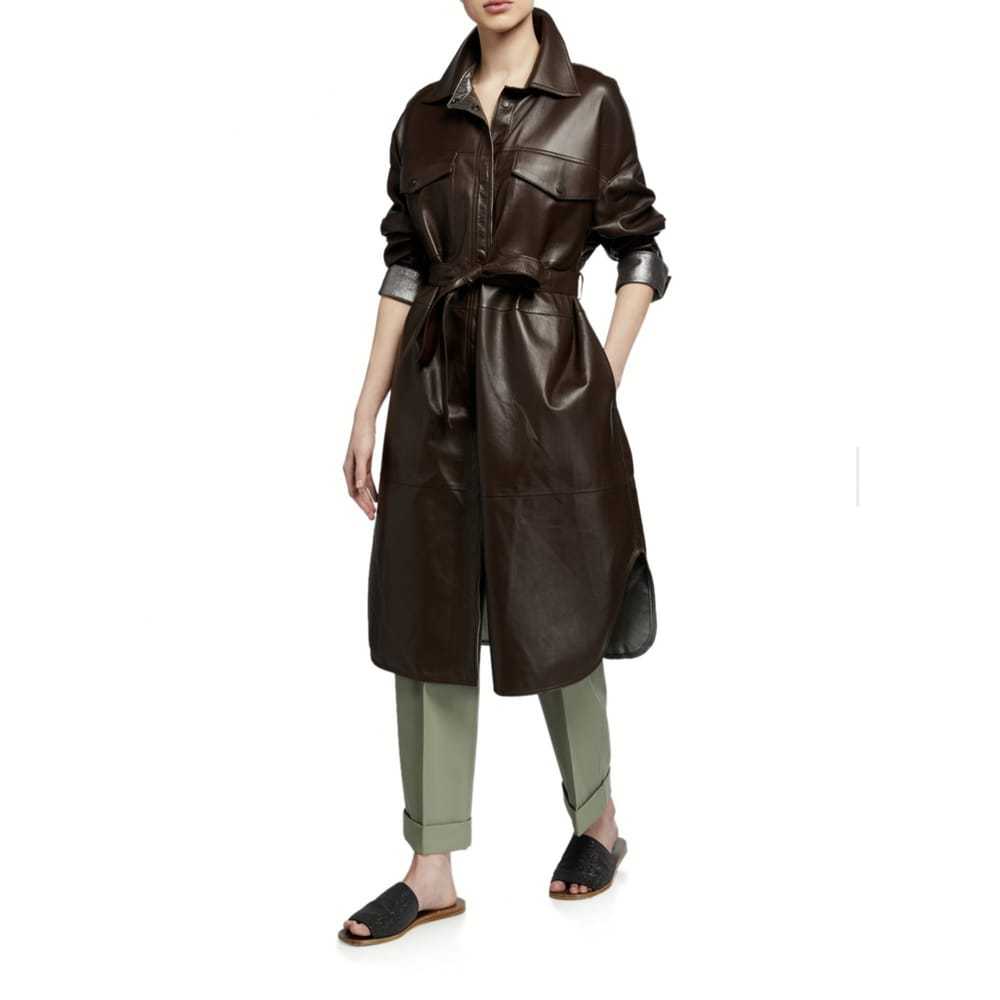 Brunello Cucinelli Leather coat - image 2