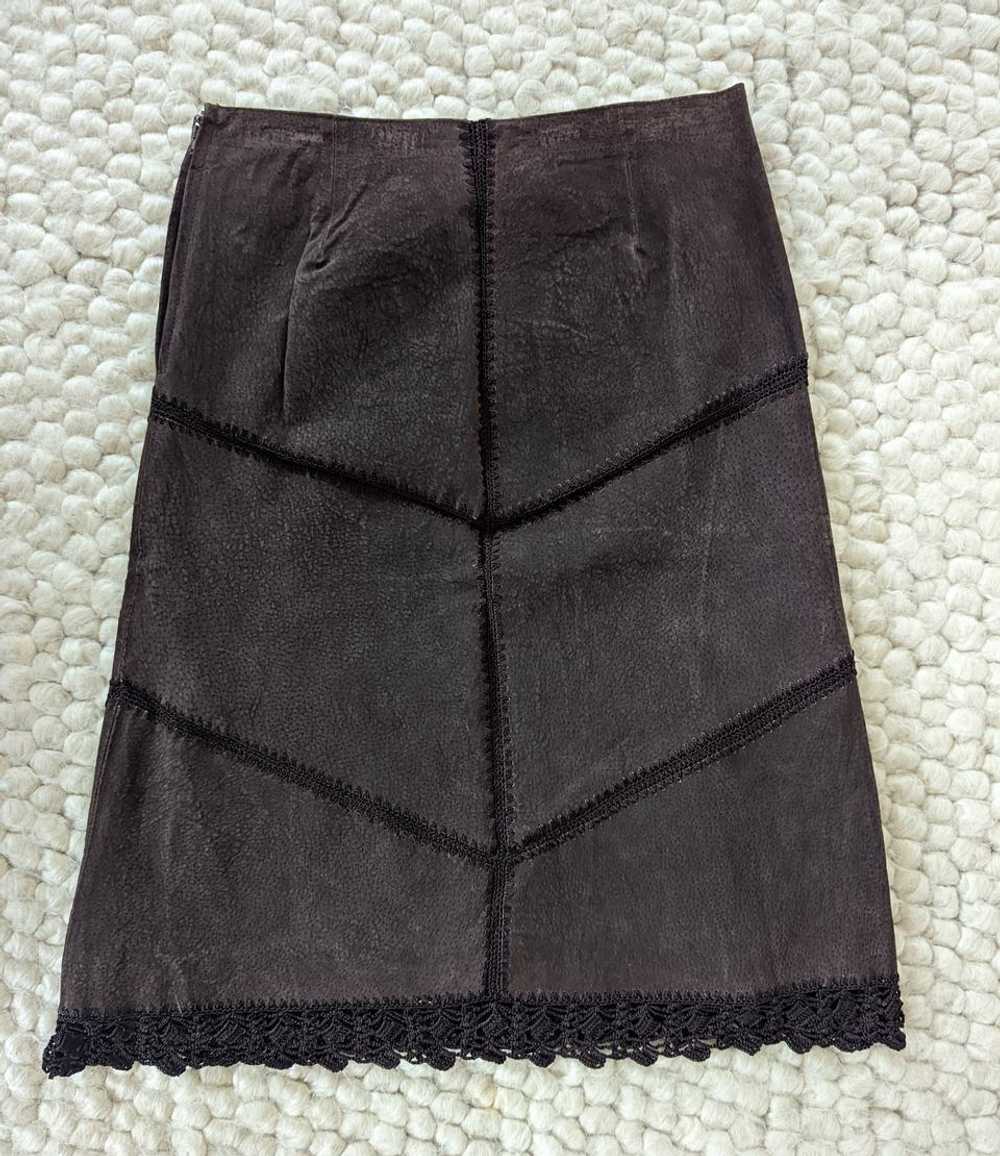 Random Vintage Deadstock 90s Suede Skirt (S) | Us… - image 2