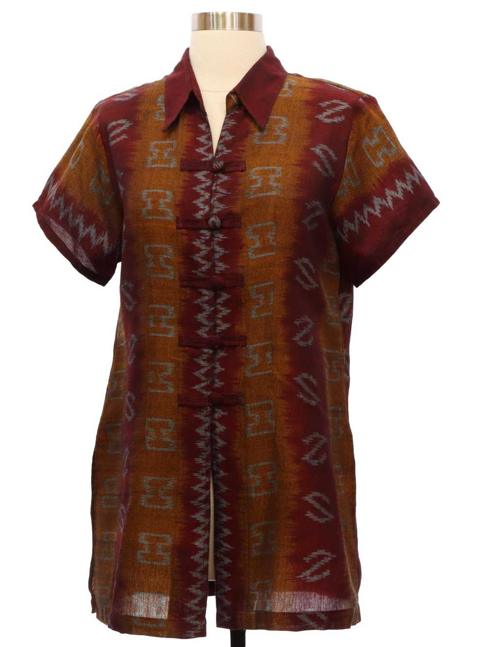 1980's Womens Hippie Style Tunic Shirt - image 1