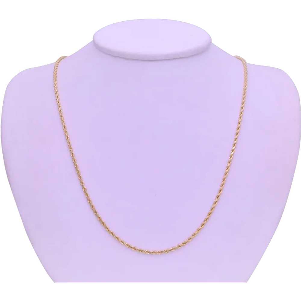 14k Yellow Gold 21inch Solid 2mm Rope Chain - image 1