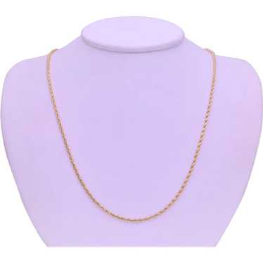 14k Yellow Gold 21inch Solid 2mm Rope Chain - image 1