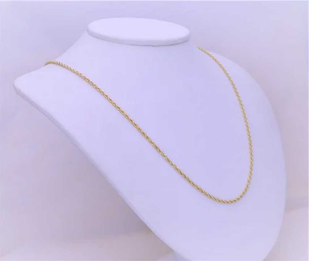 14k Yellow Gold 21inch Solid 2mm Rope Chain - image 2