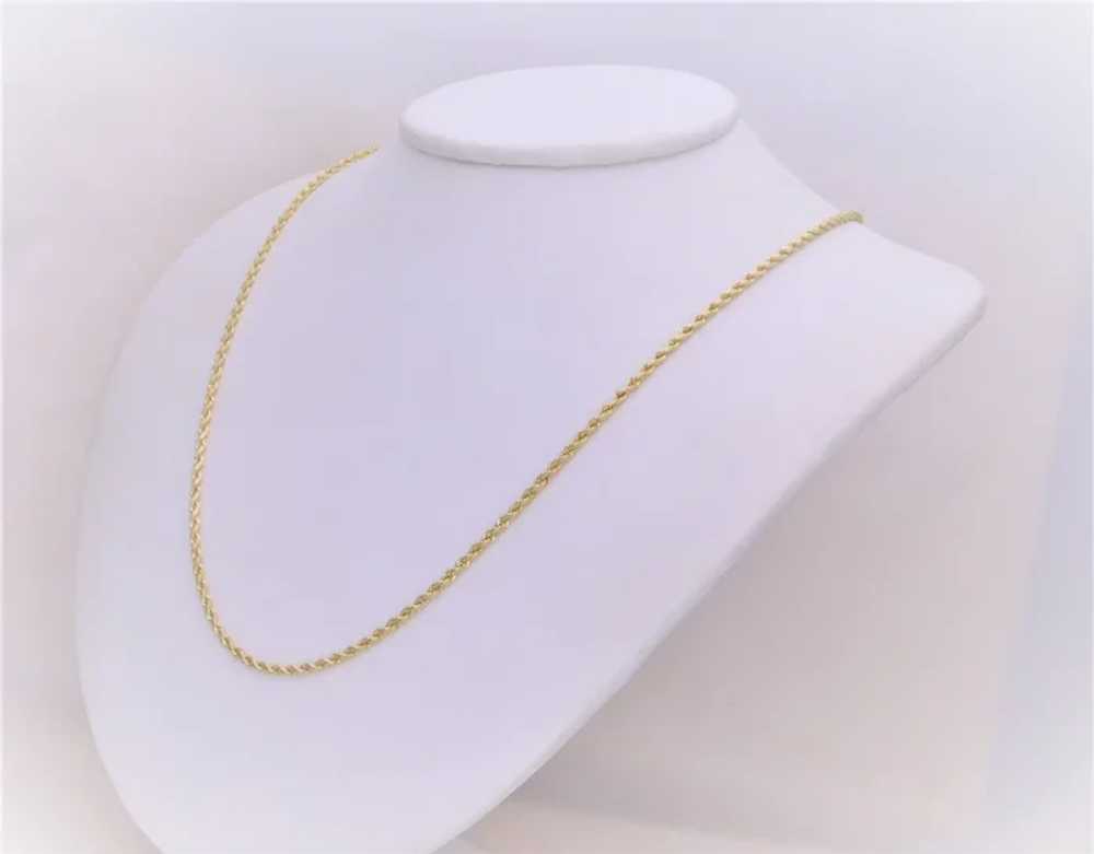 14k Yellow Gold 21inch Solid 2mm Rope Chain - image 3