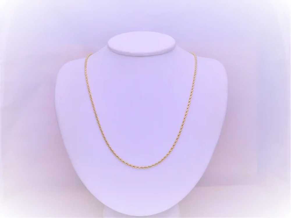 14k Yellow Gold 21inch Solid 2mm Rope Chain - image 4