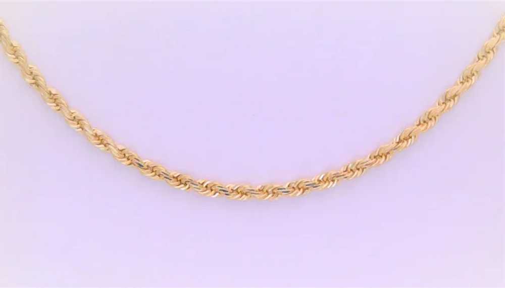 14k Yellow Gold 21inch Solid 2mm Rope Chain - image 5