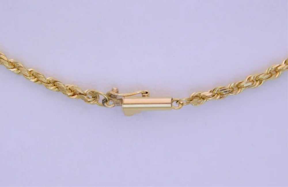 14k Yellow Gold 21inch Solid 2mm Rope Chain - image 6