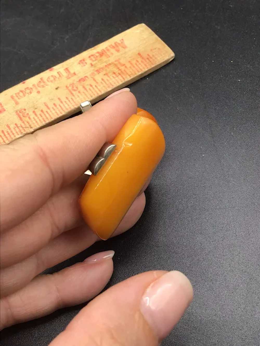 Genuine Baltic Amber Cufflinks Butterscotch Chunk… - image 8