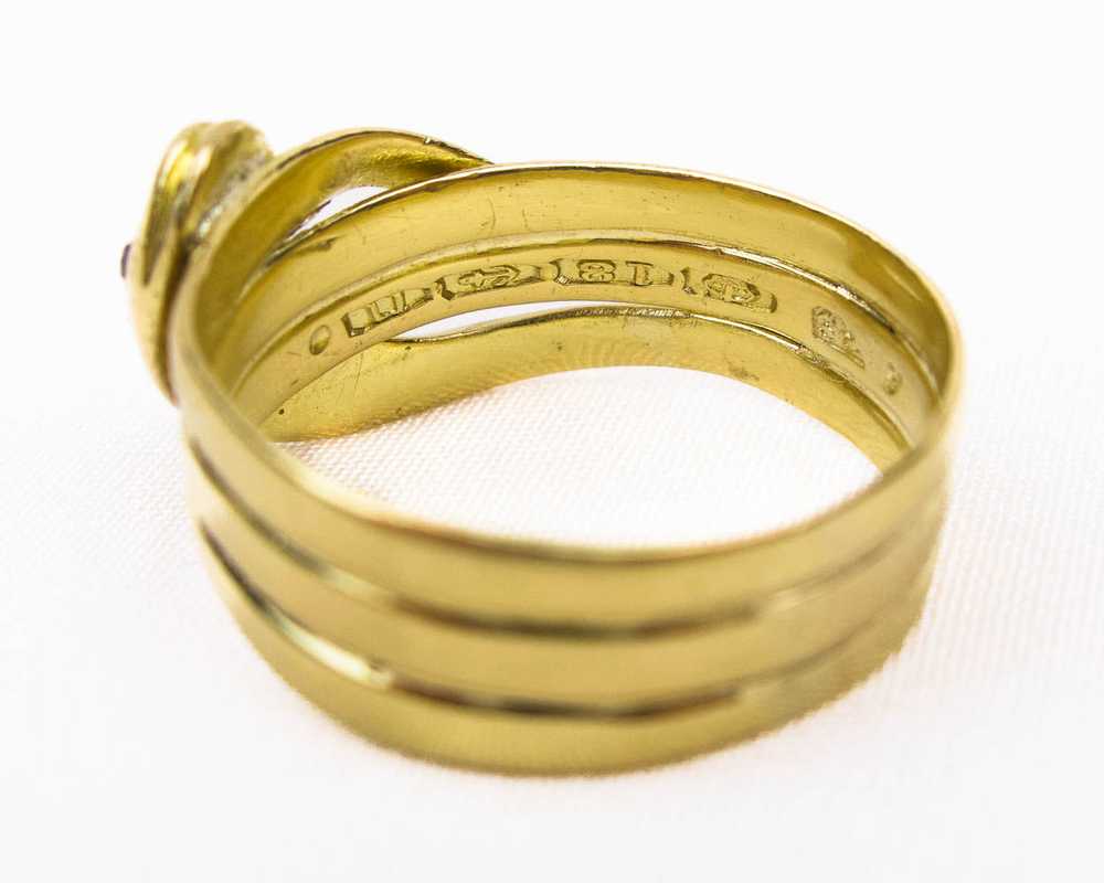 Edwardian Diamond Snake Ring - image 4