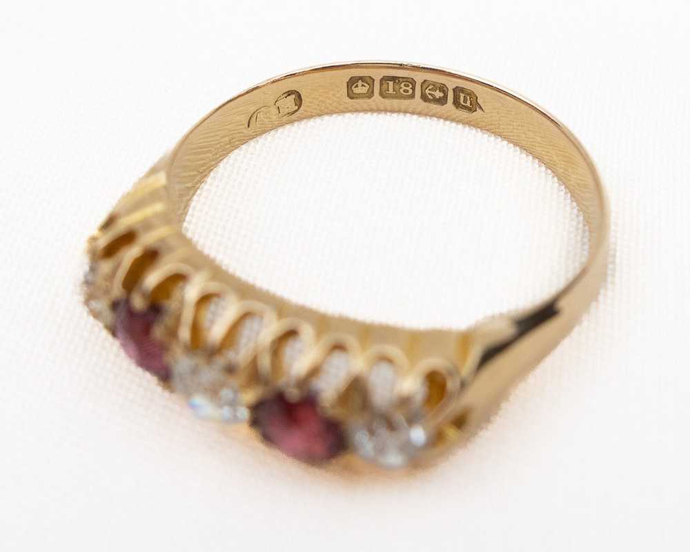 Edwardian Ruby & Diamond Ring - image 4