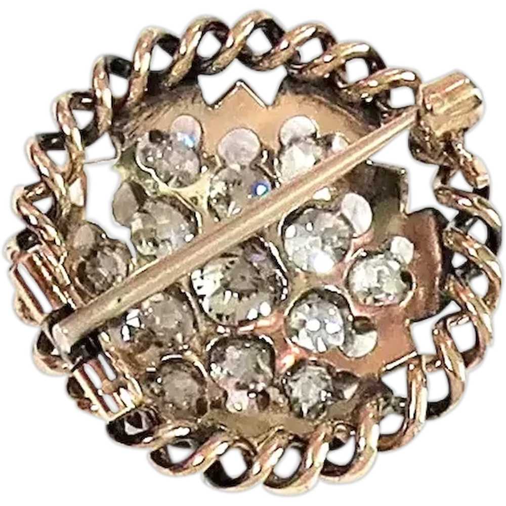 Antique Diamond Victorian 18K Gold Brooch Pin - image 4