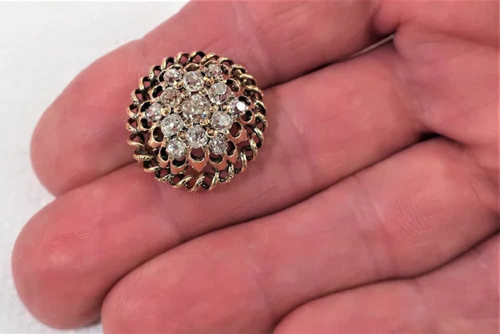 Antique Diamond Victorian 18K Gold Brooch Pin - image 5