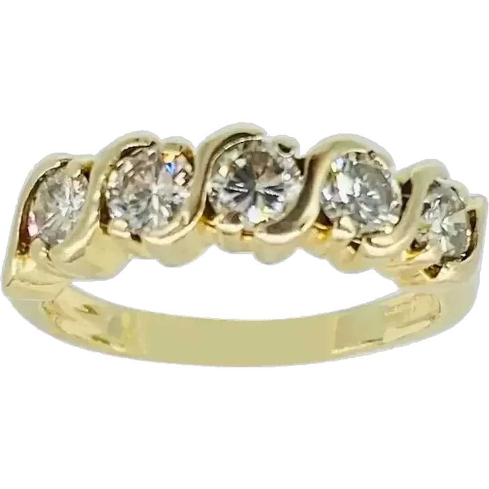 Vintage 1.25 Carat Five Stone Diamond Engagement … - image 1