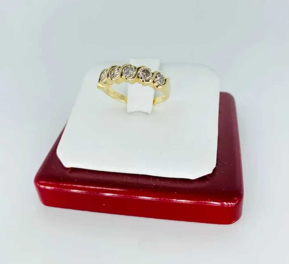 Vintage 1.25 Carat Five Stone Diamond Engagement … - image 5