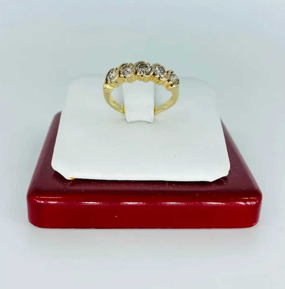 Vintage 1.25 Carat Five Stone Diamond Engagement … - image 7