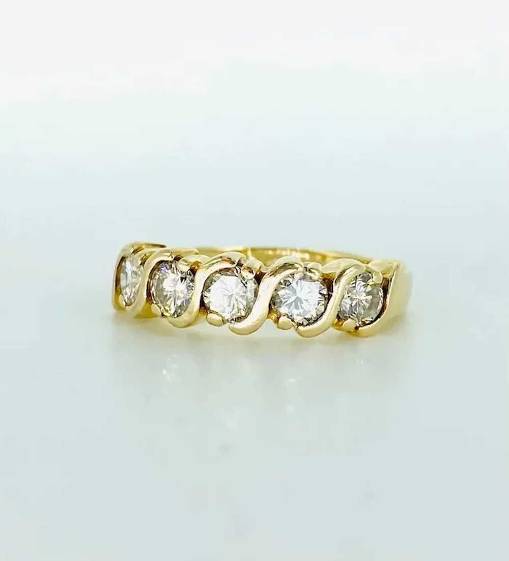 Vintage 1.25 Carat Five Stone Diamond Engagement … - image 8