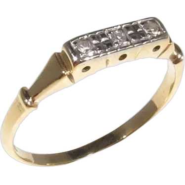 14kt Gold Diamond with Diamond Cut Band