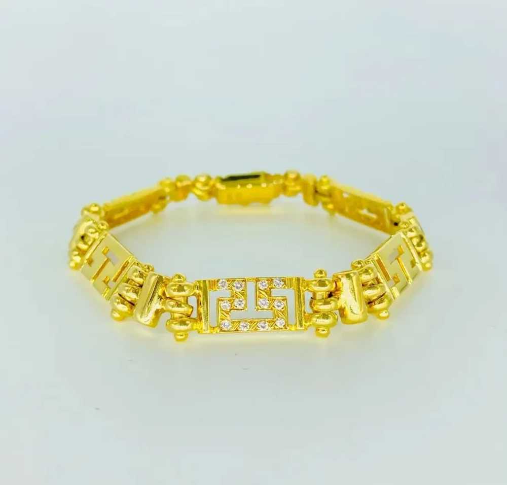 Vintage Heavy 0.72 Carat Diamonds Fancy Link Brac… - image 2