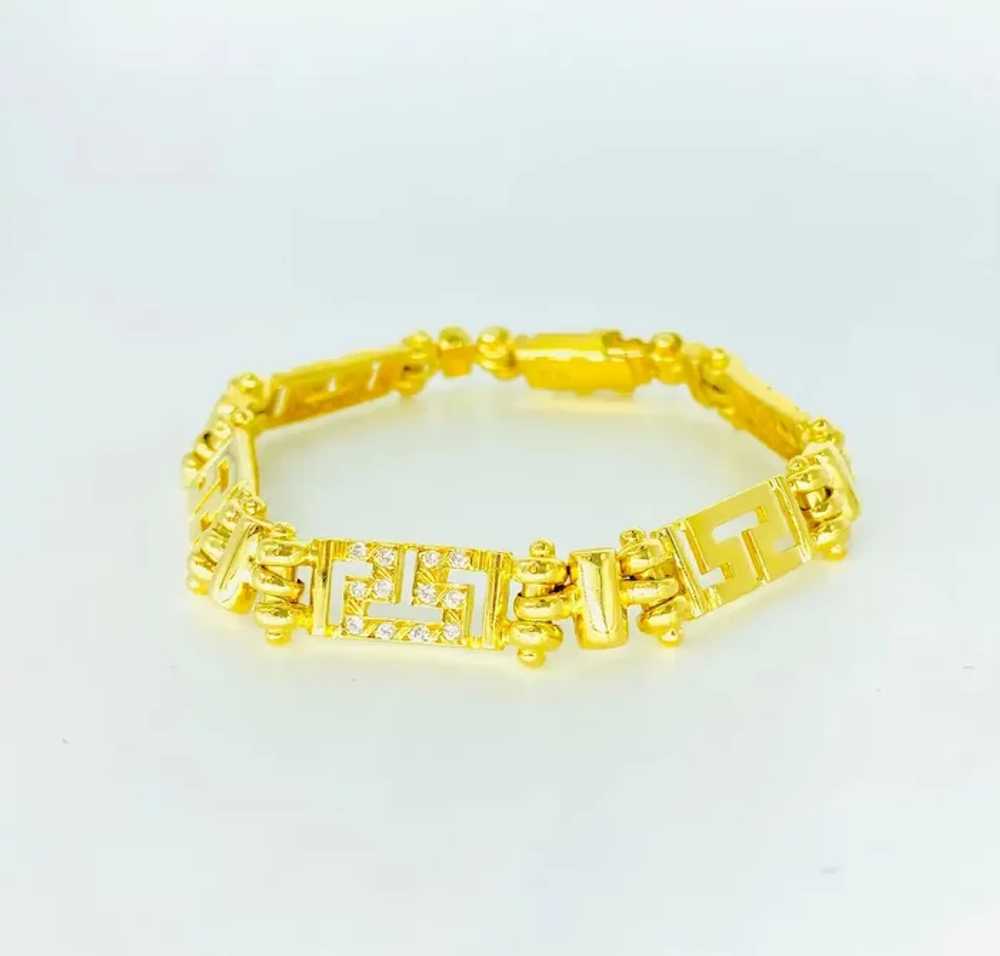 Vintage Heavy 0.72 Carat Diamonds Fancy Link Brac… - image 3