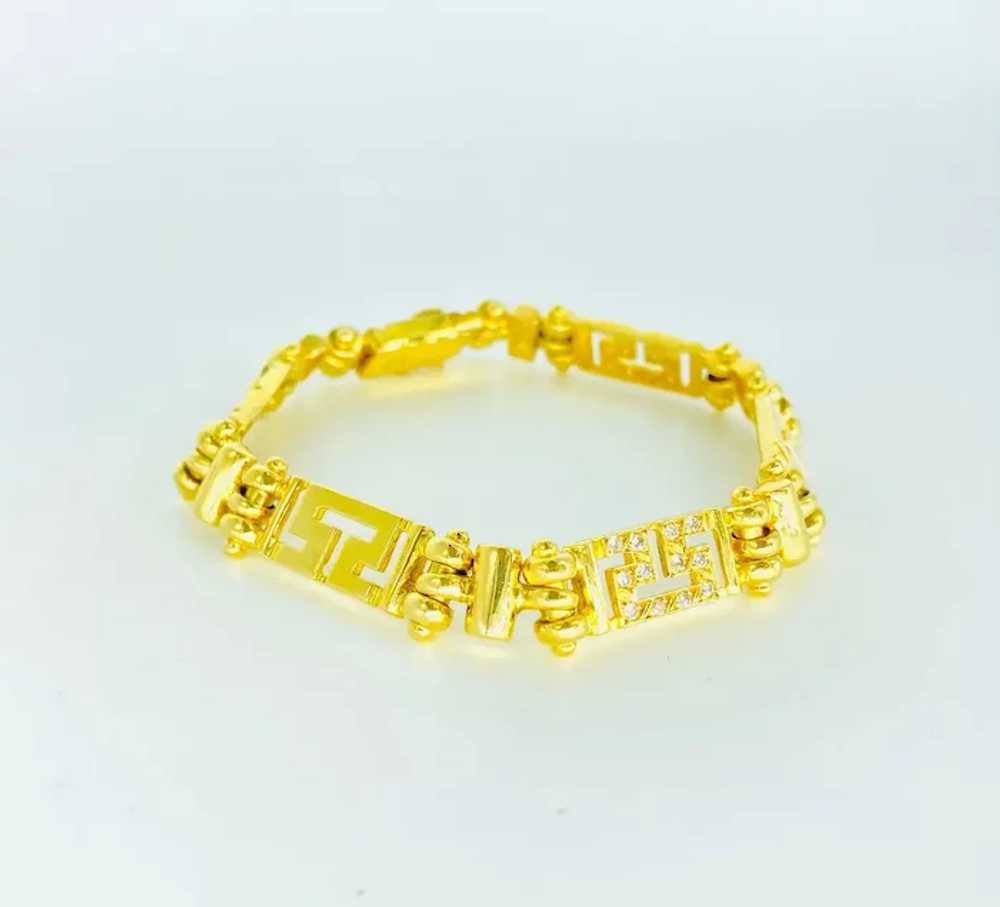 Vintage Heavy 0.72 Carat Diamonds Fancy Link Brac… - image 6