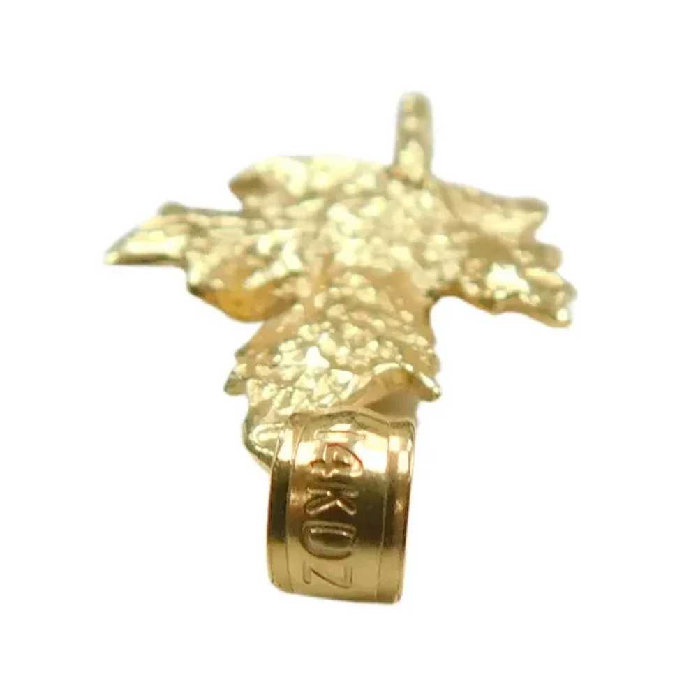 Maple Leaf Pendant 14k Yellow Gold - image 4