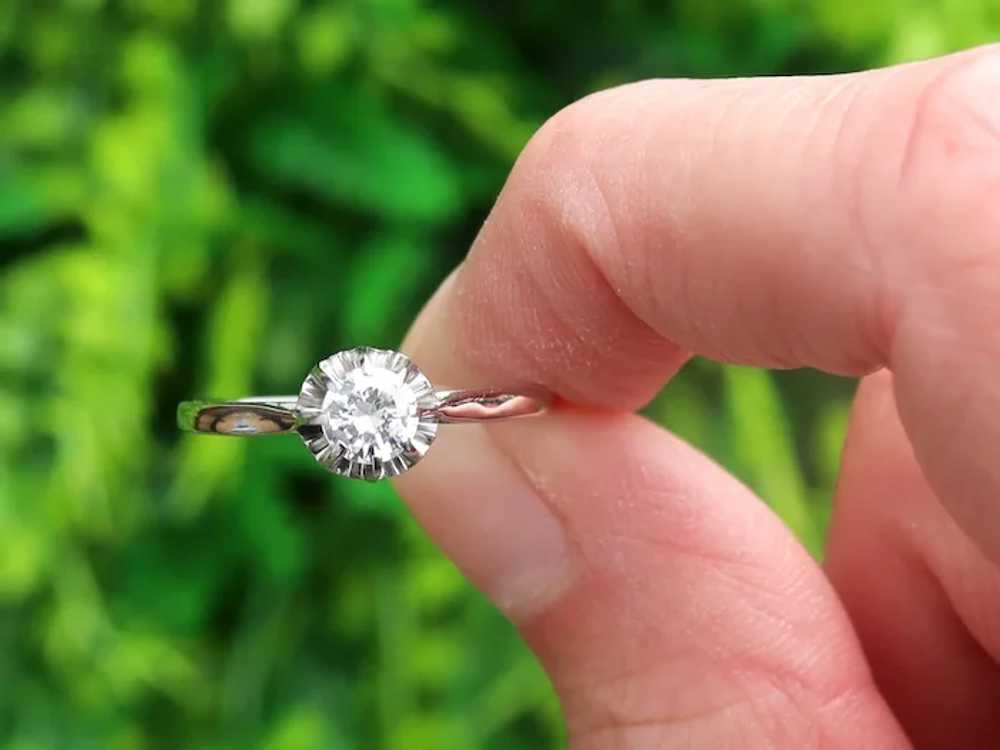 Vintage 0.37ct Diamond and 18ct White Gold Solita… - image 2