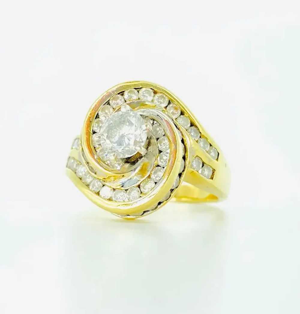 Vintage 2.50 Carat Diamonds Engagement Ring 14k G… - image 2