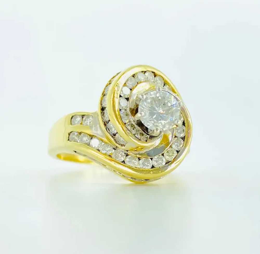 Vintage 2.50 Carat Diamonds Engagement Ring 14k G… - image 3