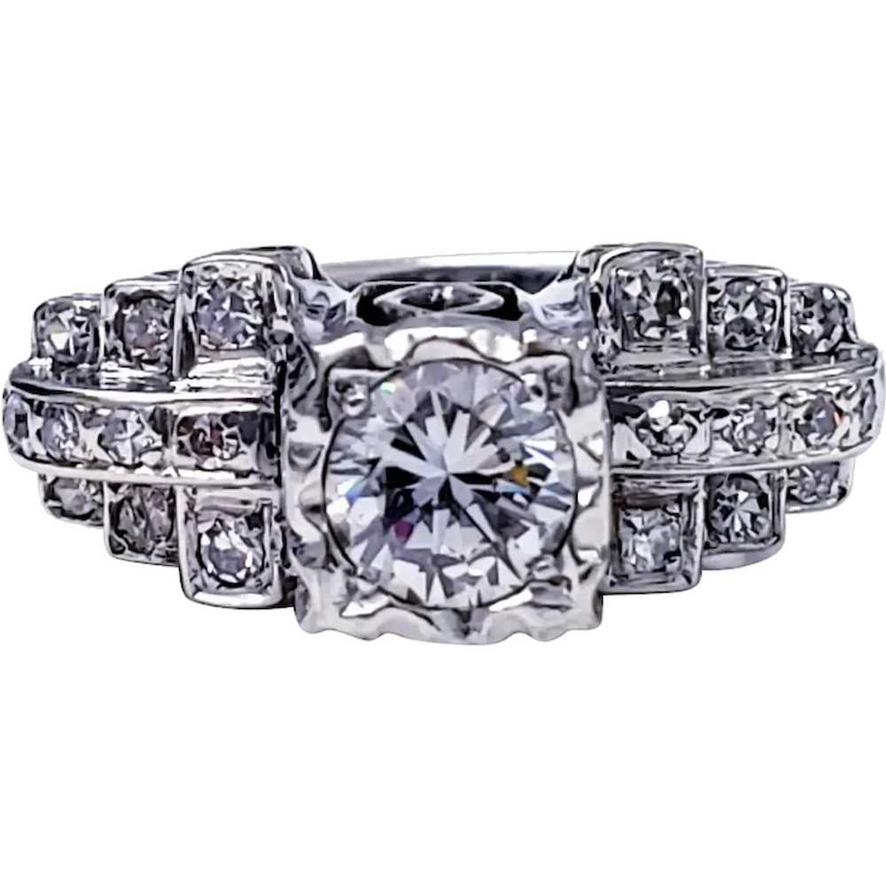 Antique Platinum 1.25 Carat Diamonds Wedding Ring - image 1