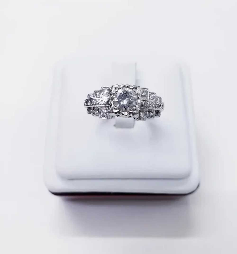 Antique Platinum 1.25 Carat Diamonds Wedding Ring - image 3