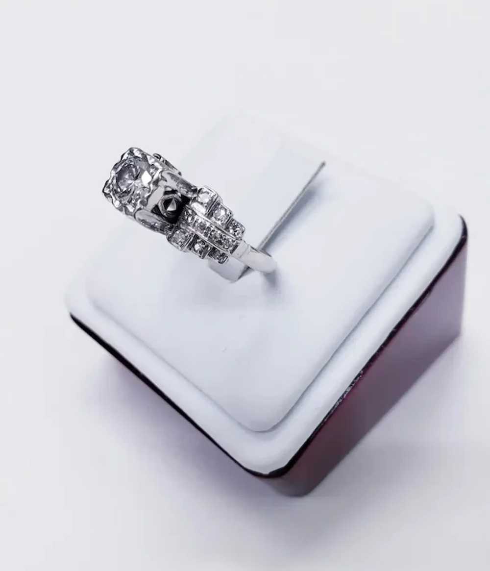 Antique Platinum 1.25 Carat Diamonds Wedding Ring - image 7