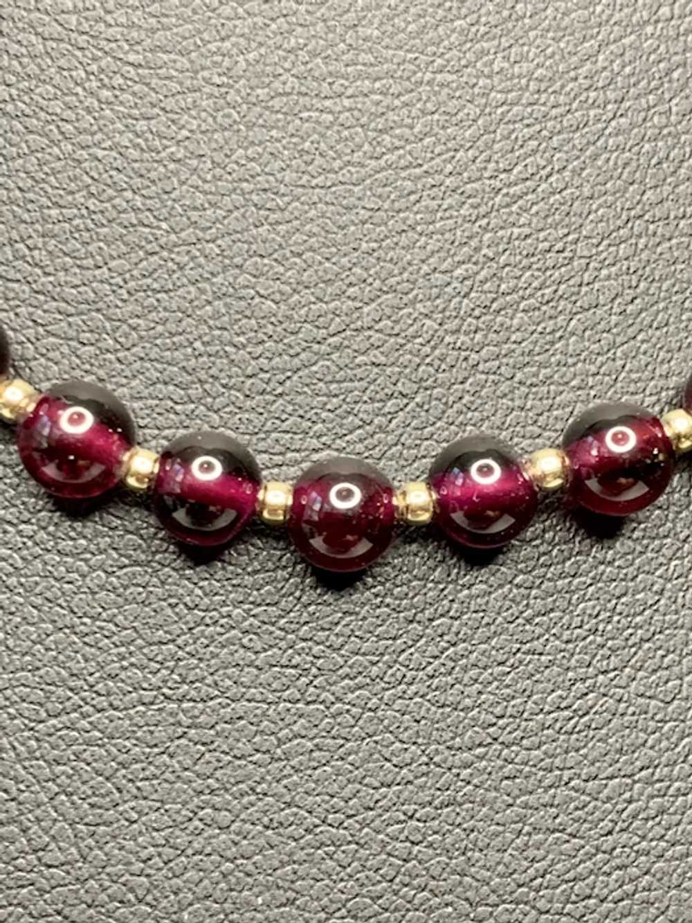 14k Gold and Garnet Necklace - image 2