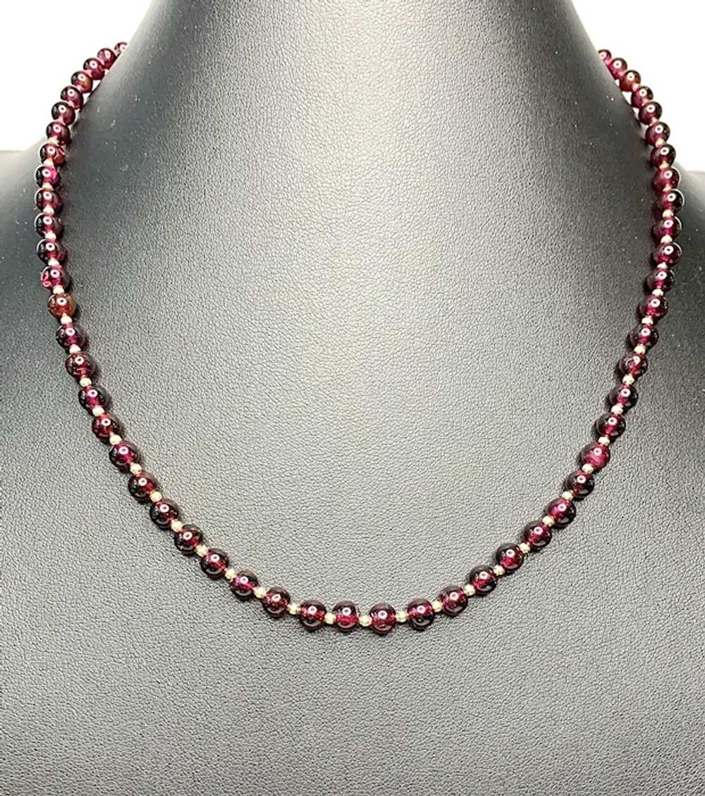 14k Gold and Garnet Necklace - image 3